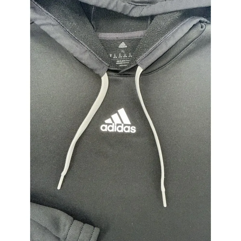 Adidas Team Pullover Black Men’s Hoodie Size XL Logo Center